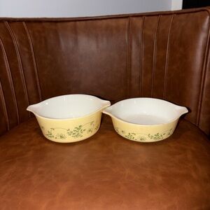 Pyrex Shenandoah Set of 2 471-B 472-B  Casserole Dishes bowls floral vintage